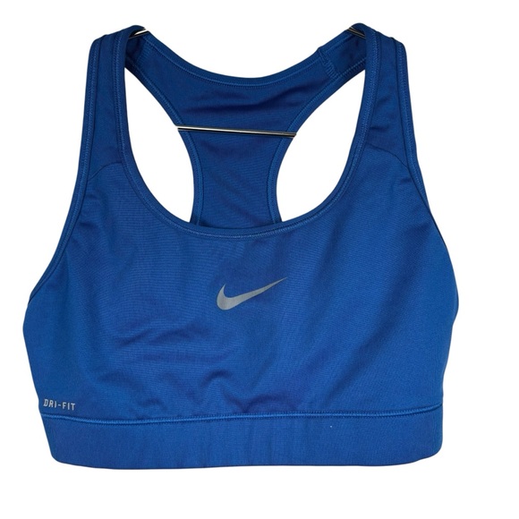 Nike Womens Royal Blue Sports Bra Dri Fit No Padding Wire Free Casual Gym Yoga - Picture 1 of 4